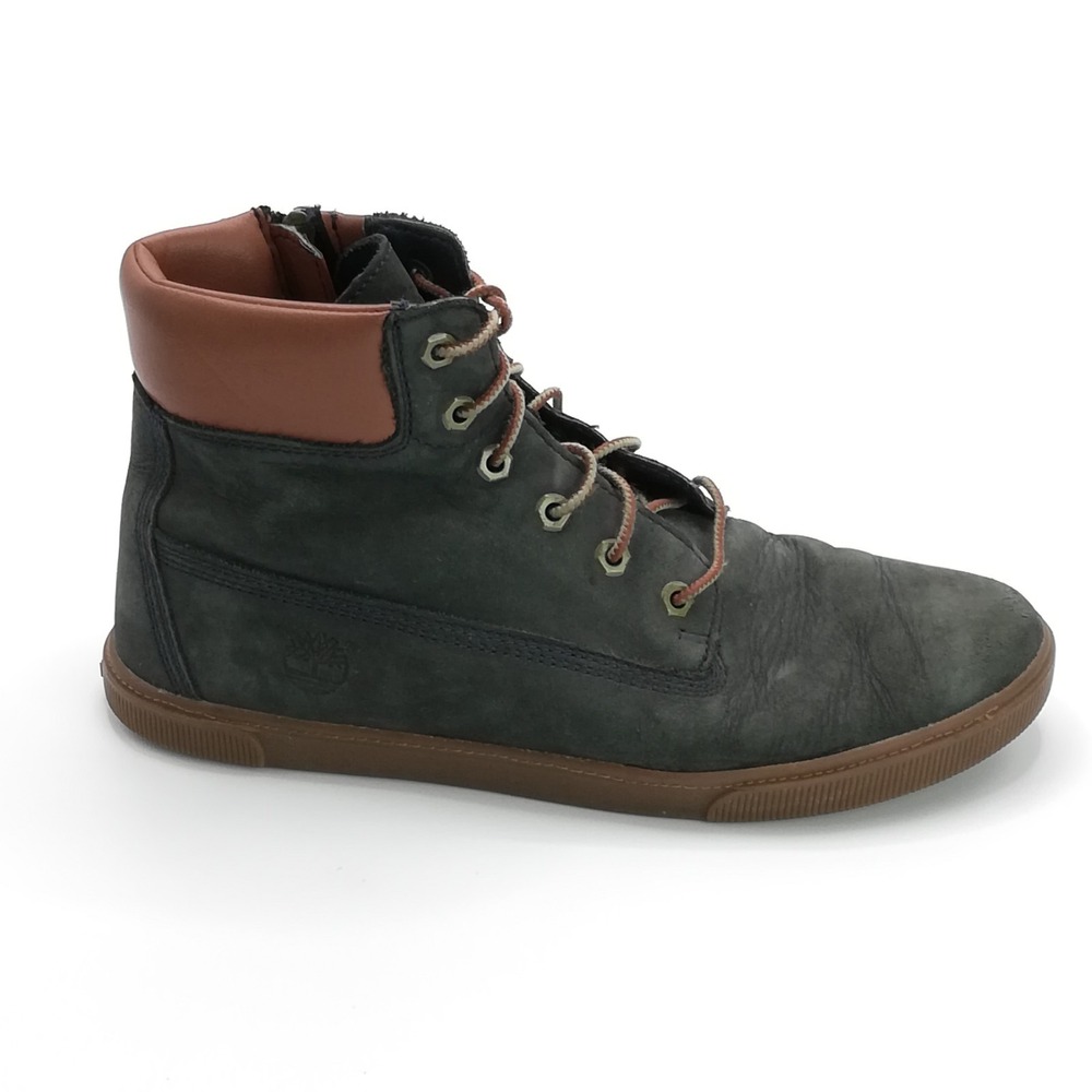 Timberland Boots Boys Shoes Suede‎ Leather Green Lace Up Slim Cupsole 6